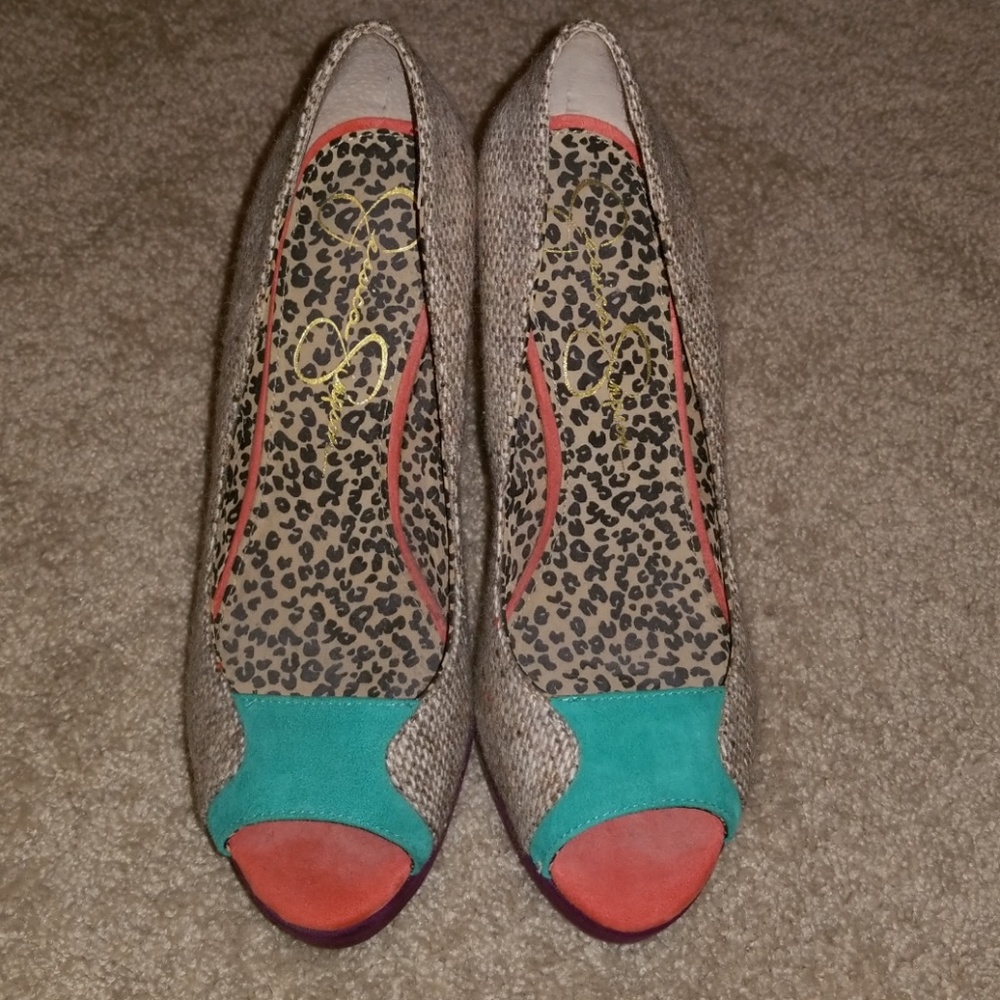Jessica Simpson Tweed and Suede Pump